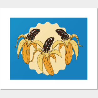 Chocolate Bananas Illustration // Choco Banana Posters and Art